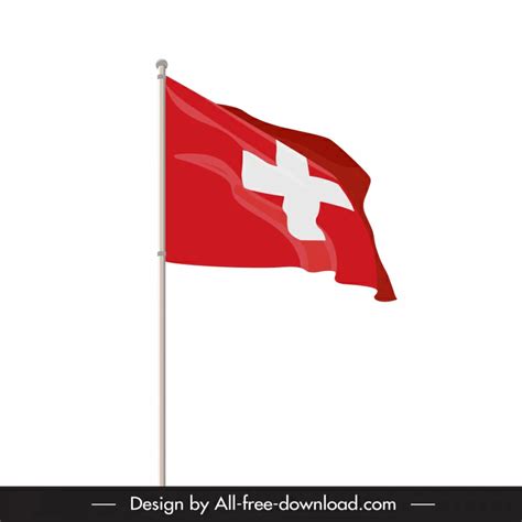 Switzerland flag design elements modern dynamic 3d design waving sketch ...