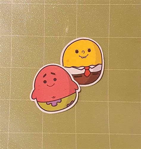 Spongebob and Patrick Star Stickers 2 Designs Hand Designed, Die Cut Matte Stickers Kawaii ...