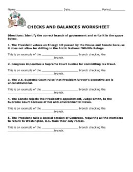 CHECKS AND BALANCES WORKSHEET