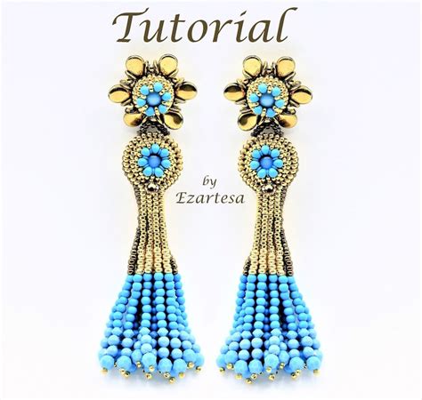 Beaded Tassel Earrings Tutorial With Beaded Flower Posts - Etsy