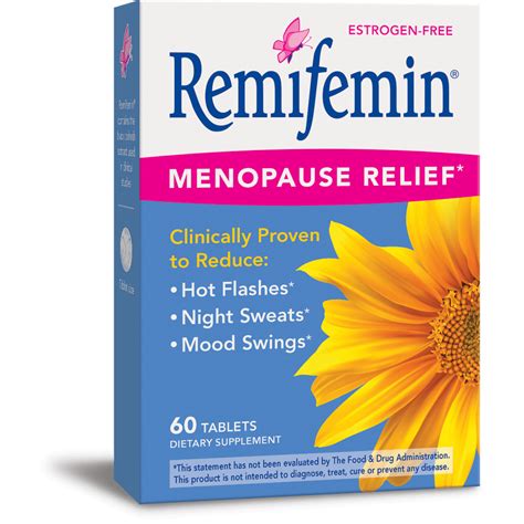 Remifemin Menopause Relief* Dietary Supplements, Estrogen-Free, 60 Tablets - Walmart.com ...