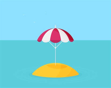 Premium Vector | Vector beach umbrella icon flat design