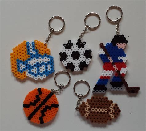 Sport keychains perler beads by Joanne Schiavoni | Perler beads designs ...