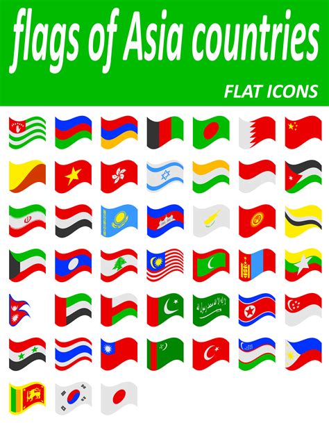 flags of asia countries flat icons vector illustration 513517 Vector ...