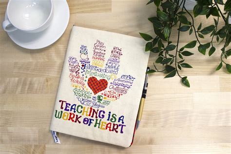 Machine Embroidered Teacher Journal Cover - Sulky