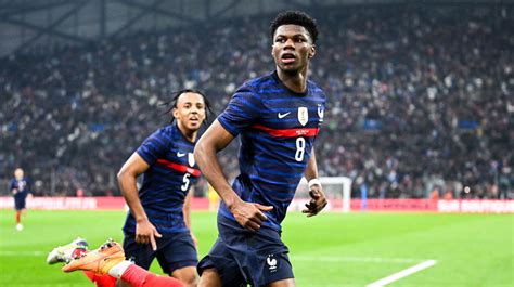 The joy of Aurélien Tchouameni after his first goal for France