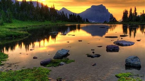 Mountain Lake Sunset Wallpapers - Top Free Mountain Lake Sunset Backgrounds - WallpaperAccess