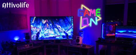 Game On Neon Signs for Gamer Room Decor, Attivolife Light up Colorful LED Bedside Wall Lamps ...