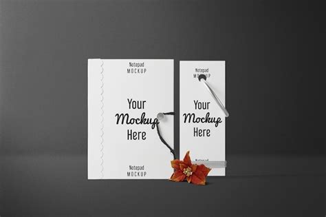 Premium PSD | Front View White Notepad Mockup