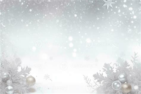 White christmas background with snowflakes and ornaments. Generative AI ...