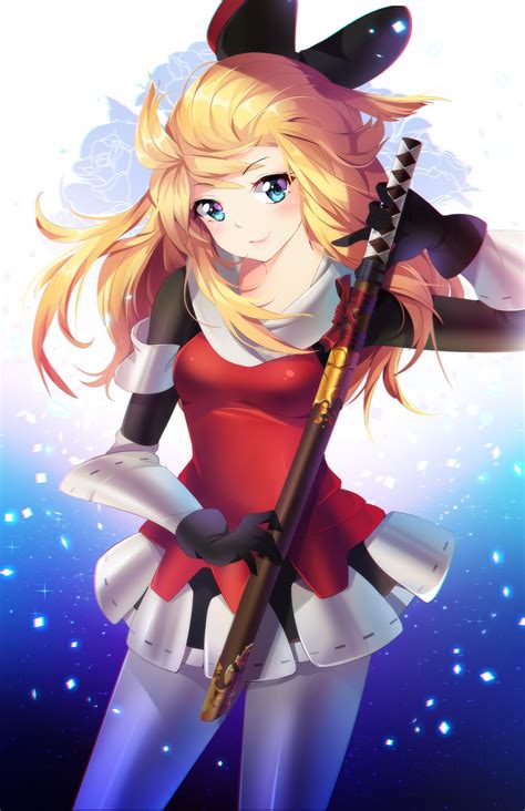 long hair, Blonde, Blue eyes, Anime, Anime girls, Sword, Katana HD Wallpapers / Desktop and ...