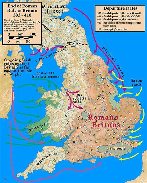 Roman britain, Map of britain, British history