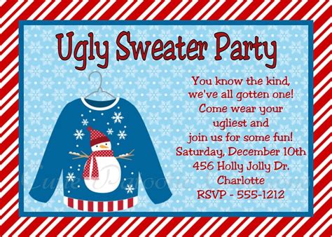 Ugly Christmas Sweater Party Invitation Templates