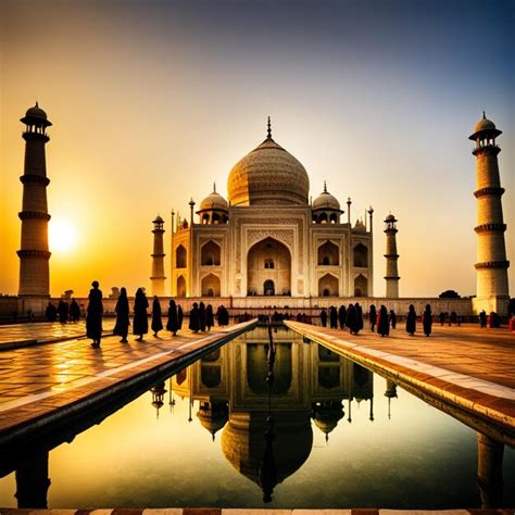 Premium AI Image | Taj Mahal A Golden Ode to Timeless Elegance