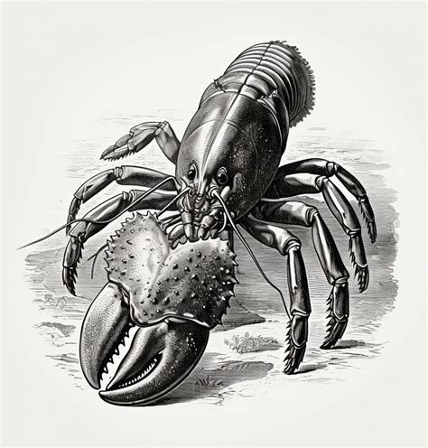 Black And White Lobster Drawing Free Stock Photo - Public Domain Pictures