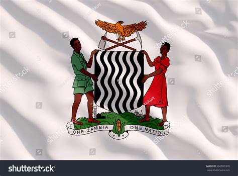 Zambia Coat Arms On White Flag Stock Photo 566899378 | Shutterstock