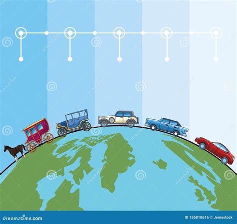 Transport and Vehicles Evolution Timeline Stock Vector - Illustration ...