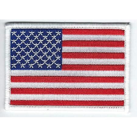 Amazon.com : PatchClub American Flag Premium Embroidered Patch - Gold Border | USA United States ...