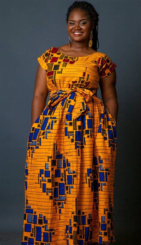 Mixed print African maxi dress with belt / maxi dress / African print / African clothing / women ...