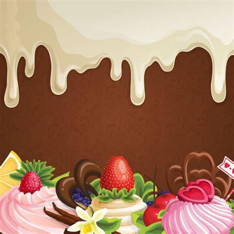 Sweet with drop chocolate background set vector 06 - Vector Background ...