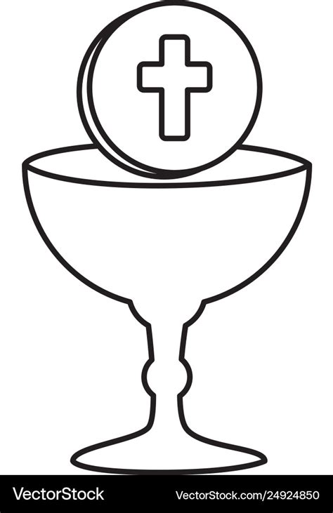 First communion in chalice Royalty Free Vector Image