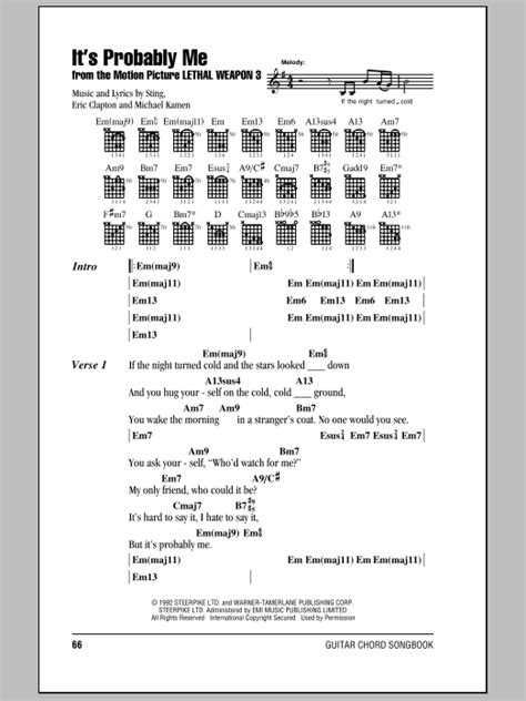 It's Probably Me by Sting - Guitar Chords/Lyrics - Guitar Instructor