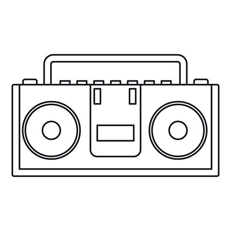 Music boombox icon, outline style 15220934 Vector Art at Vecteezy