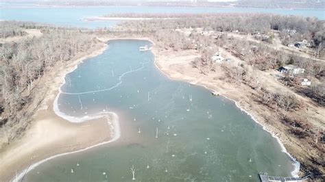 Lake Eufaula Oklahoma Frozen Over - Drone footage - YouTube