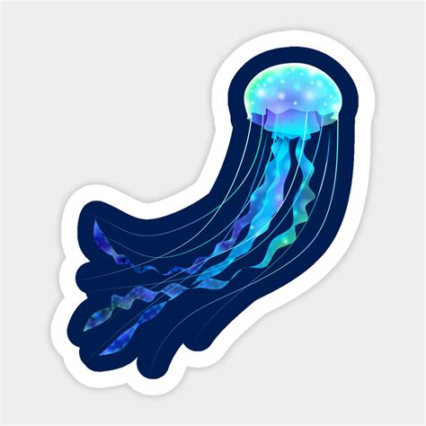 Glowing jellyfish by goldengallery | Jellyfish, Stickers, Cute drawings