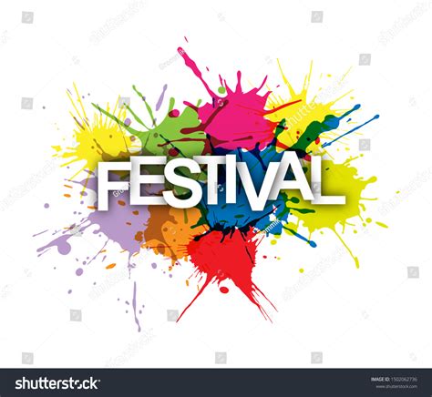 Festival Word On Background Colored Paint Stock Vector (Royalty Free ...