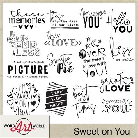 Digital and Printable Overlay Word Art Set Instant Download | Etsy ...