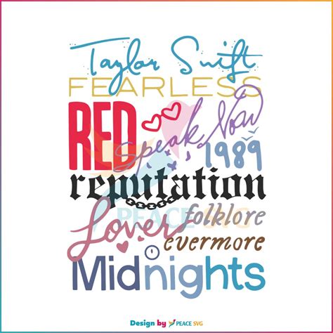 Taylor Swift Albums Taylor Eras Tour SVG Digital Cricut File - PeaceSVG