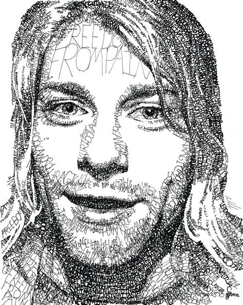 Kurt Cobain - Free Coloring Pages