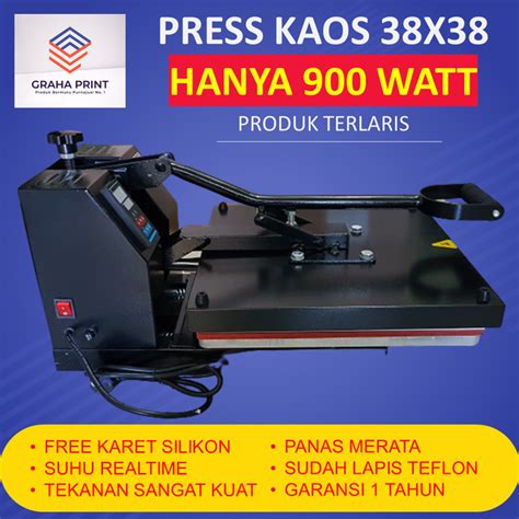 Jual Mesin Press Kaos 38x38 Hitam - Alat Hotpress Sablon Baju Digital ...