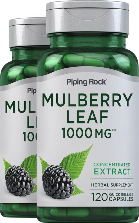 Mulberry Leaf 500 mg Supplement Capsules for Healthy Blood Sugar ...