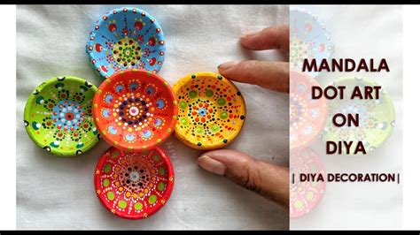 Easy Way to Decorate Diya| Diya Decoration Ideas| Dot Art| DIY Diwali ...