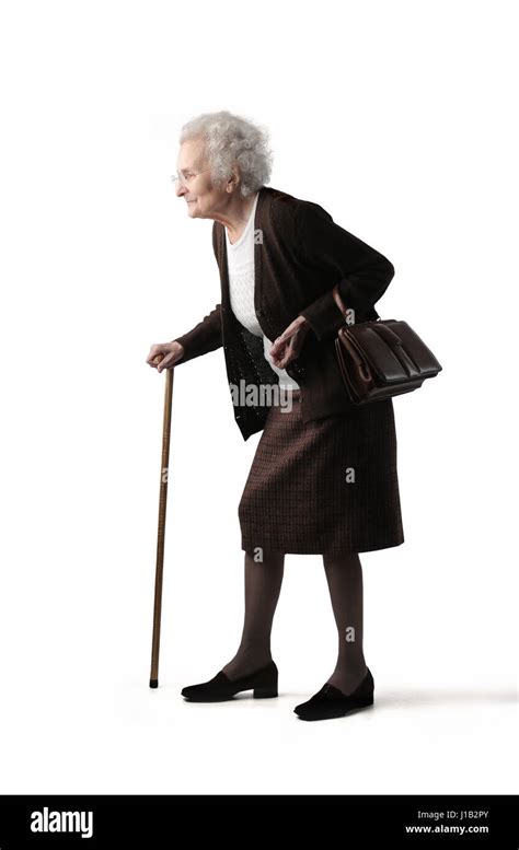 Old lady walking with stick Stock Photo, Royalty Free Image: 138541283 - Alamy