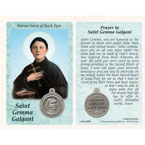 Healing Saint - St. Gemma Galgani Card with Medal – Lumen Mundi