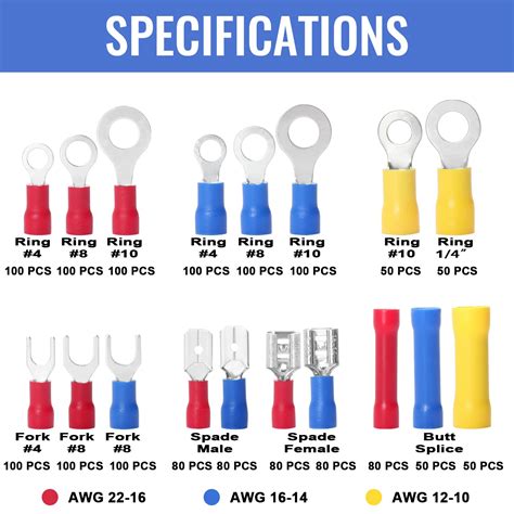 Buy Qibaok 1500pcs Wire Connectors Insulated Electrical Wire Terminals Wire Crimp Connector Ring ...