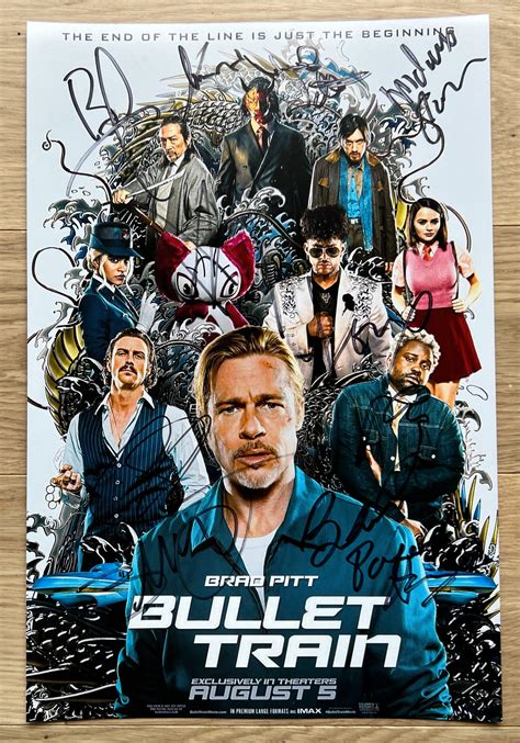 bullet train cast signed autographed photo brad pitt autographs for ...