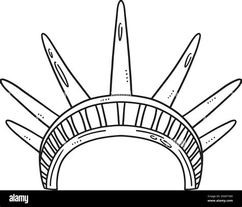 Statue of Liberty Crown Isolated Coloring Page Stock Vector Image & Art - Alamy