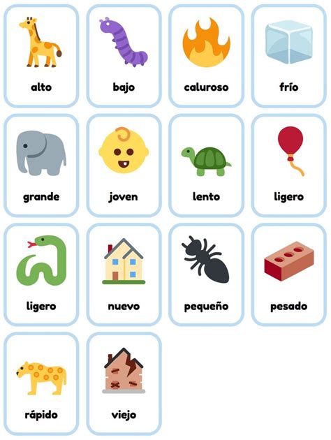 Spanish Adjectives Printable Flashcards | Spanish adjectives, Printable flash cards, Spanish ...