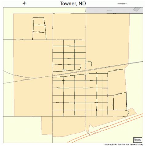 Towner North Dakota Street Map 3879420