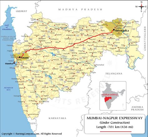 Mumbai Nagpur Expressway Map, Mumbai Nagpur Expressway Route Map