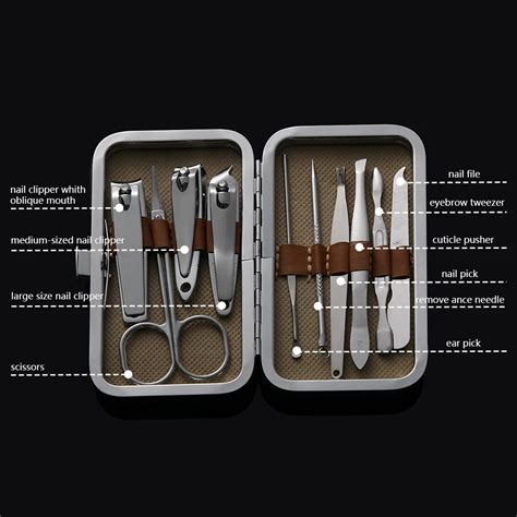 1Set Fashional Nail Art Manicure Tool Set Nail Clipper Scissors Tweezer Knife Manicure Sets 10 ...