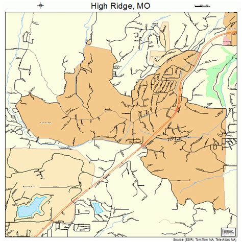 High Ridge Missouri Street Map 2932140