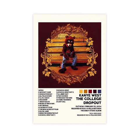 Buy Kanye Posters The College Dropout Album Cover Canvas Poster Cool ...