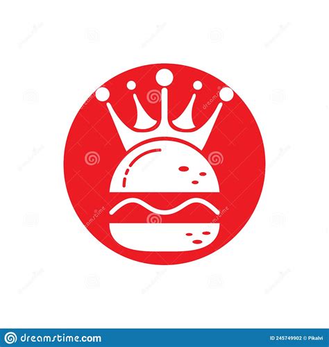 Burger King Vector Logo Design. Burger with Crown Icon Logo Concept. Stock Vector - Illustration ...