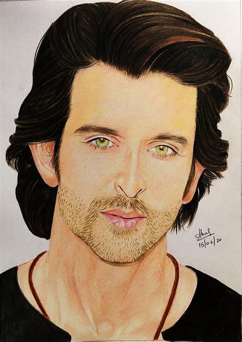 Hrithik Roshan Portrait Drawing by Drawwith Akhil - Pixels