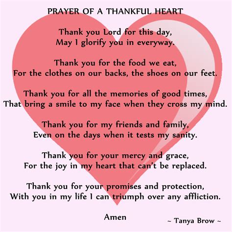 Prayer Of A Thankful Heart » Thankful heart | Good prayers, Grateful heart quotes, Prayer of thanks